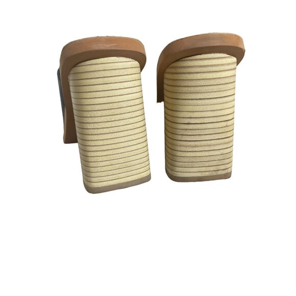 Dolce Vita Polk-a-Dot Amber Leather Open Toe Slip Mules Black White Size 8.5 - Picture 7 of 11